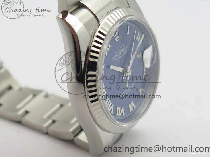 0211 DateJust 36mm SS 116234 ARF 1:1 Best Edition Blue Roman Dial Fluted On 904L SS Oyster Bracelet SA Supportive 3516